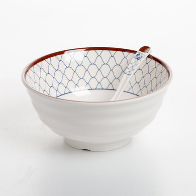 Netting Design Melamine Bowl And Spoon Set WWSS